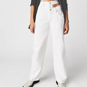 Agolde Broken Waistband Jeans in White